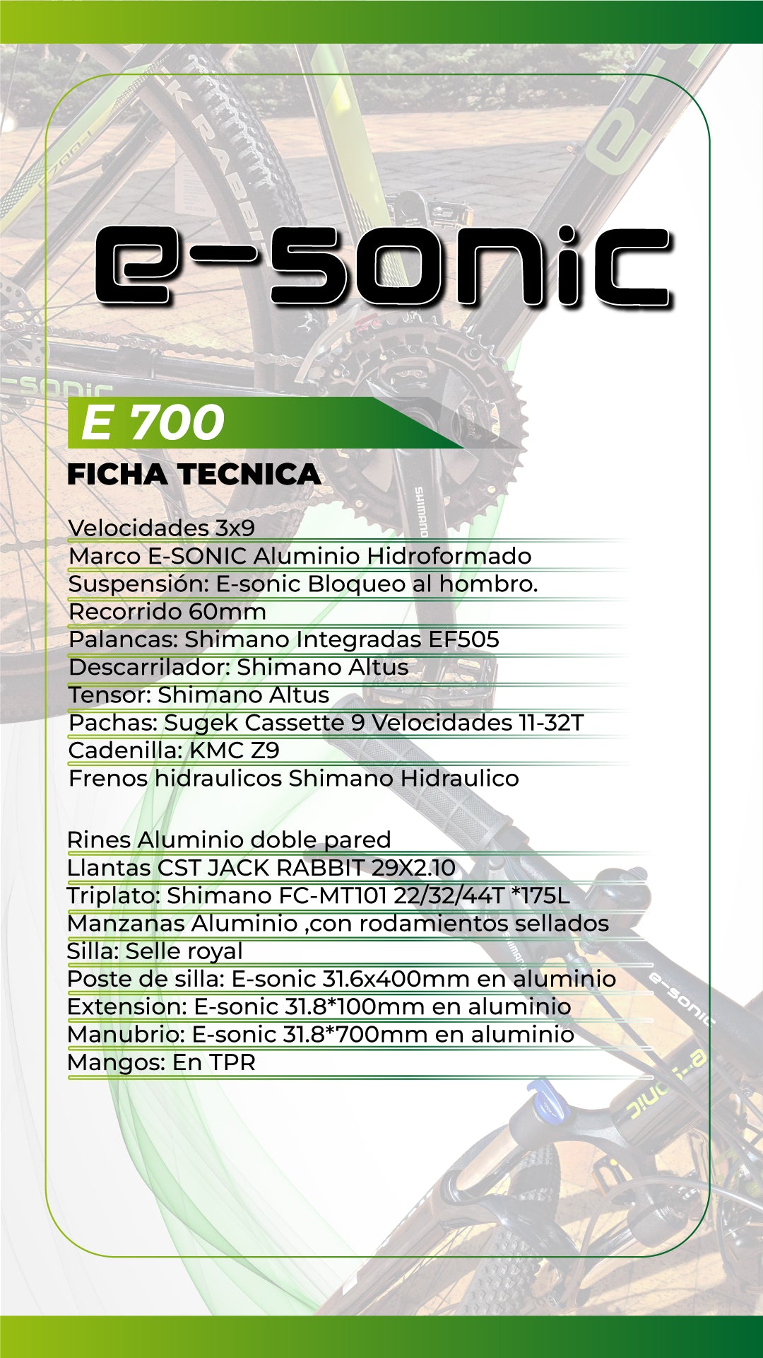 Bicicleta  E-SONIC Green